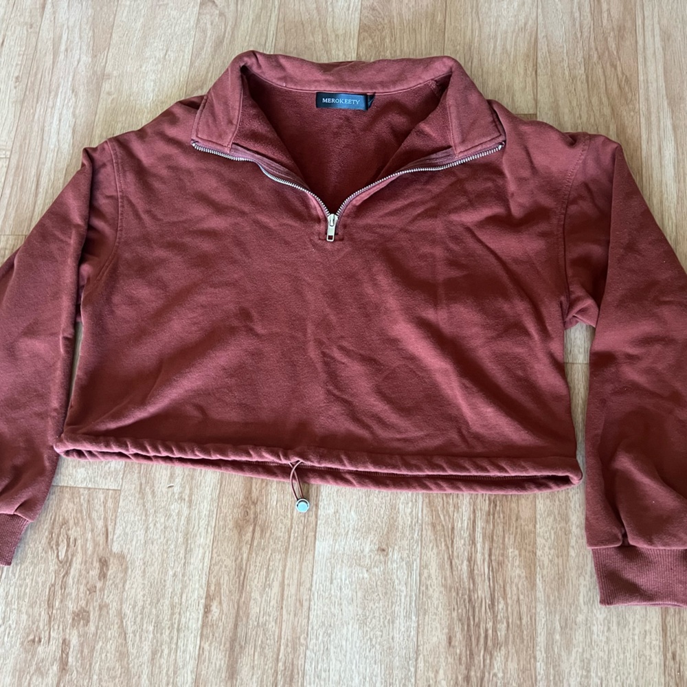 Rust Half-Zip Pullover